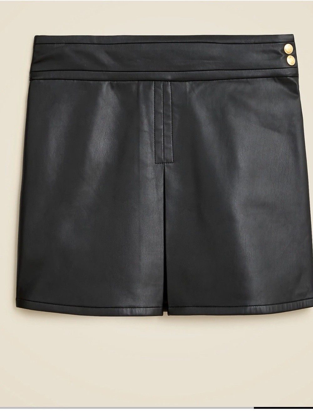 Black Faux Leather Women’s Skort with Front Slit